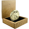 4.5 X 4.5 X 1.75 Hinged cherry box with black velvet insert for 3" medallion.