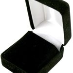 Black lapel pin box with white satin lining