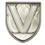 V with Flame Lapel Pin