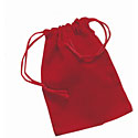 3" x 4" Red velour drawstring pouch.