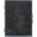 4 1/2" x 3 1/2" Clear hinged Lucite box with gray foam pad.