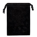 3" x 4" Black velour drawstring pouch.