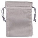 3" x 4" Grey velour drawstring pouch.