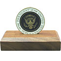 3 3/8" x 1 1/2" x 3/4" Wood medallion stand with 1/4" slot to display a medallion.