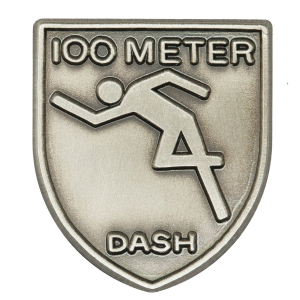 100 M Dash Lapel Pin