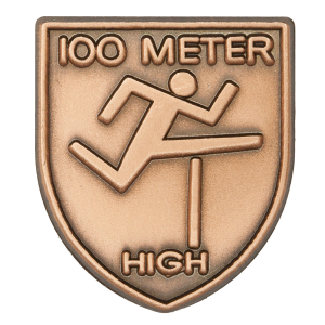 100 M High Hurdles Lapel Pin