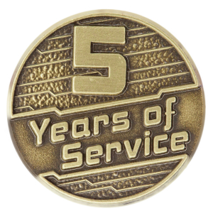 5 Years of Service Pin