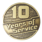 10 Years of Service Pin